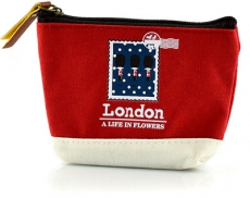 Red Retro Canvas Royal Guards Coin Purse