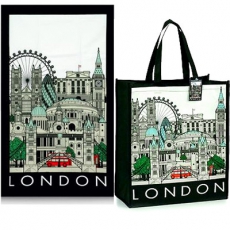 London Cityscape Shopping Bag and Tea Towel Gift Set