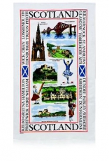 Sights of Scotland Souvenir Tea Towel