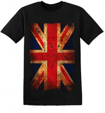 Black Vintage Style Union Jack T Shirt