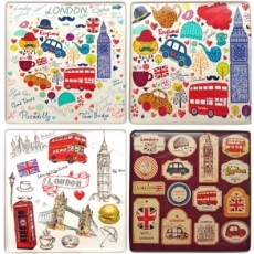 London Illustrations Square Magnet