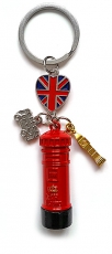 Post Box Keyring with Bus and Big Ben Charms