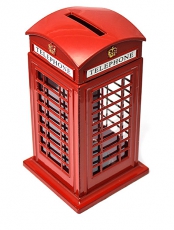 London Souvenir Die Cast Metal Telephone Box Money Box