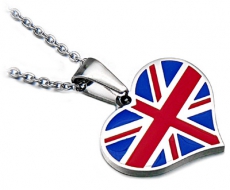 Union Jack Love Heart Necklace