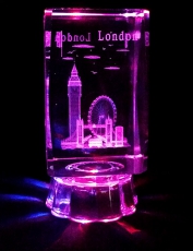 Large London Souvenir Crystal with Colourful Lights