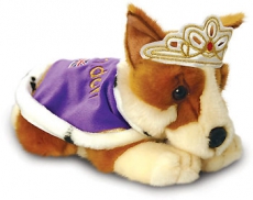 30cm Soft Toy Corgi with Cape & Crown