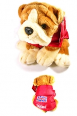 30cm Winston the Bulldog Soft Toy with Union Jack Coat