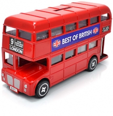 Large Diecast Metal Red Bus Money Box