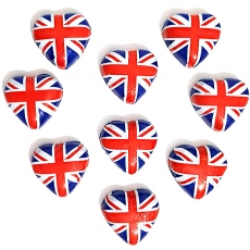 10x Union Jack Chocolate Hearts