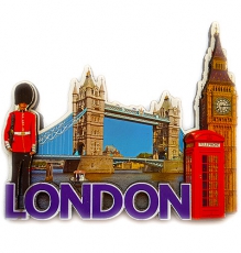 Wooden London Collage Fridge Magnet