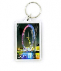 Acrylic Keyring with London Night Scene