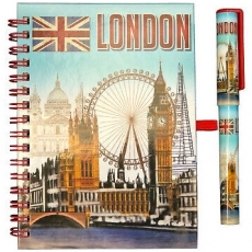 Sky Blue London Souvenir Note Book and Pen