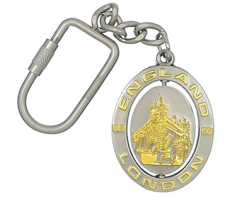 Pewter Metal Keyring with Tower Bridge & Big Ben