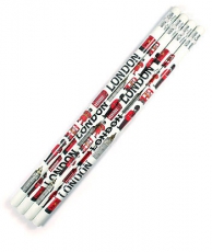 4x White British London Pencils