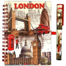 Tower Bridge and Guardsman London Note Book & Pen