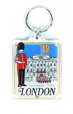 Acrylic Keyring with Buckingham Palace
