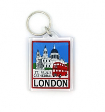 London Keyring with St Pauls Cathedral and Bus