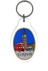Keyring with Big Ben, Bus and Taxi
