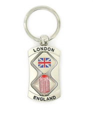 Union Jack Phone Box Metal Spinner Keyring UK