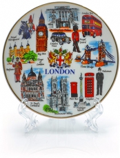 10cm London Icons Porcelain Plate with Stand