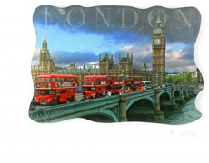 Magnet with Big Ben & Double Decker Buses
