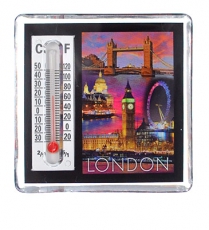 London Collage Thermometer Magnet