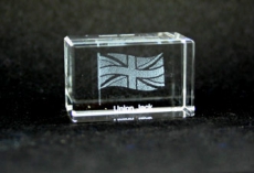 Union Jack Laser Art Mini Crystal