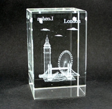 London City Sights Laser Art Paperweight