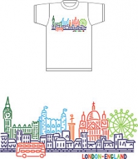 Colourful Skyline T-Shirt  White