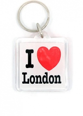 White I Love Keyring