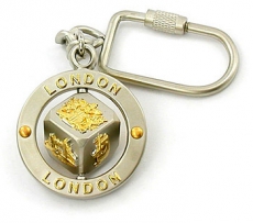 Pewter Tower Bridge Spinner Dice Keyring