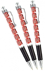 Set of Three London Red Bus Pens