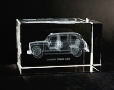 Laser Crystal Taxi Paperweight