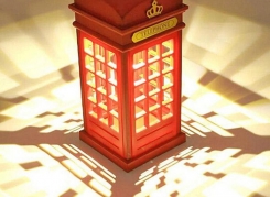 Telephone Box with Realistic Lights