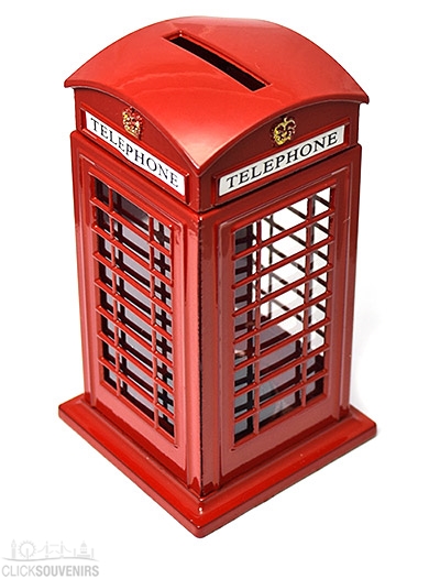 London Souvenir Die Cast Metal Telephone Box Money Box