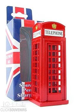 Die Cast Metal Collectible Desk Top Pencil Sharpener  Telephone Box   New in Box 