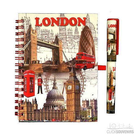 Tower Bridge and Guardsman London Note Book & Pen