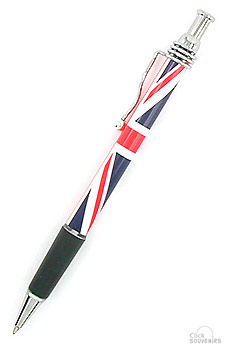 Union Jack Black Ball Point Pens Gift Case FREE ENGRAVING Occupational Gift 383 