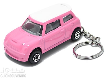 A Pink Mini Cooper Car Keyring