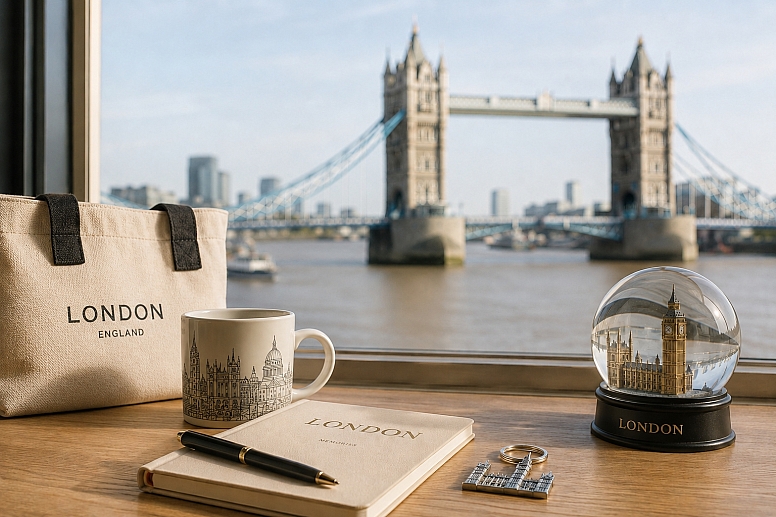 london memories on a cozy desk